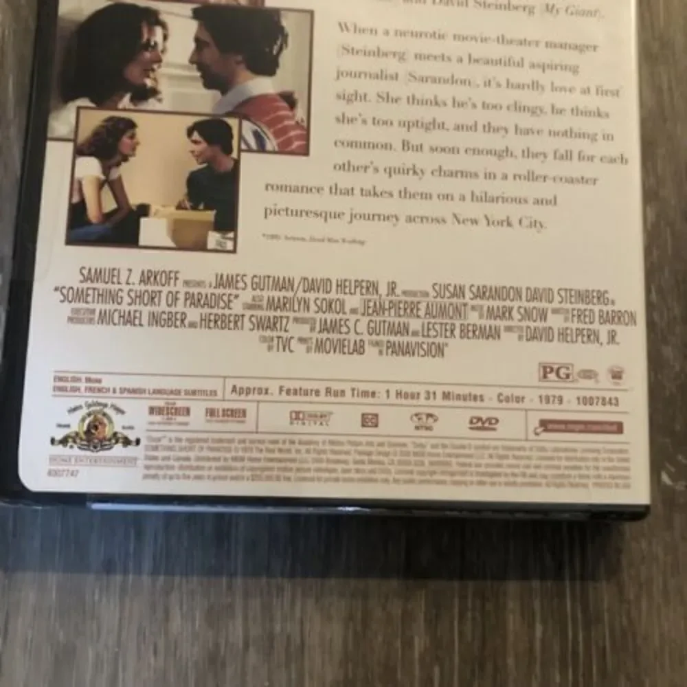 *SOMETHING SHORT OF PARADISE DVD Susan Sarandon 1979/  Released DVD 2005